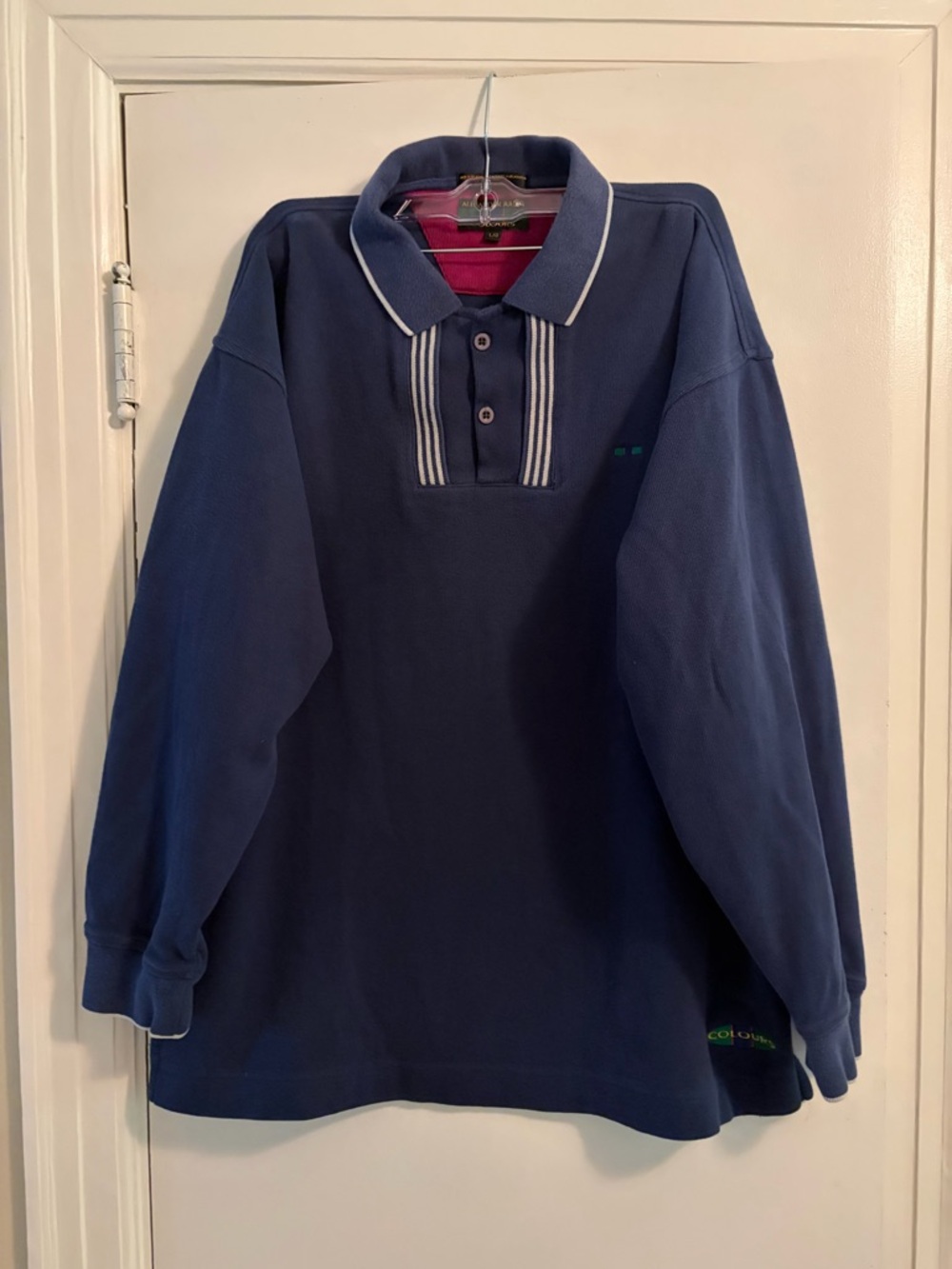 Vintage 90’s Alexander Julian Colours Long Sleeve Polo Shirt Size Large Jacket